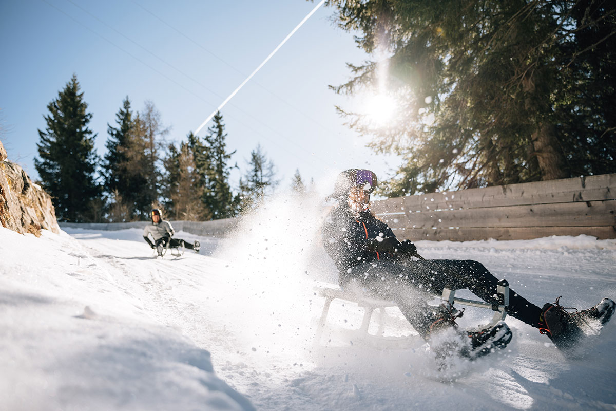 Woman enjoying panorama view - Hotel Hirzer